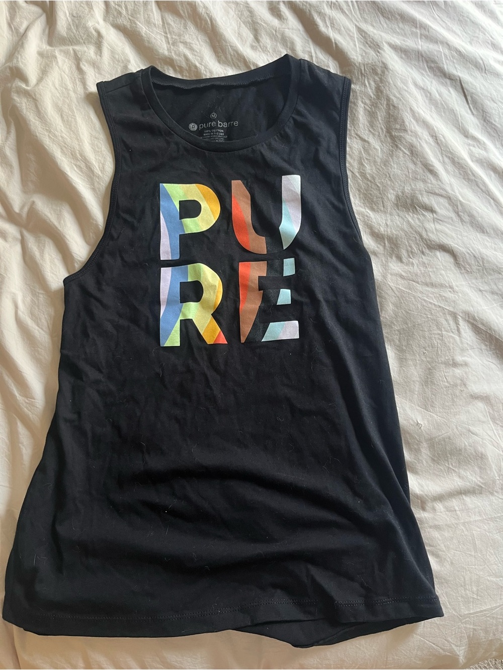 Pure Barre graphic black exercise tank top